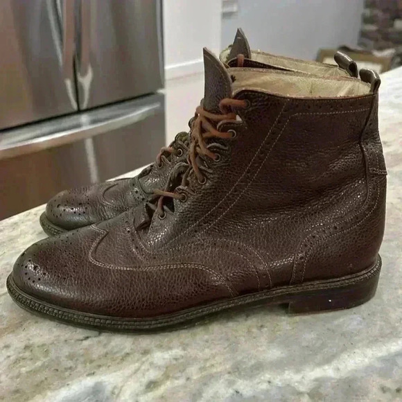 Kenneth Cole Vintage Brown Leather Lace Up Boots - Picture 3 of 15